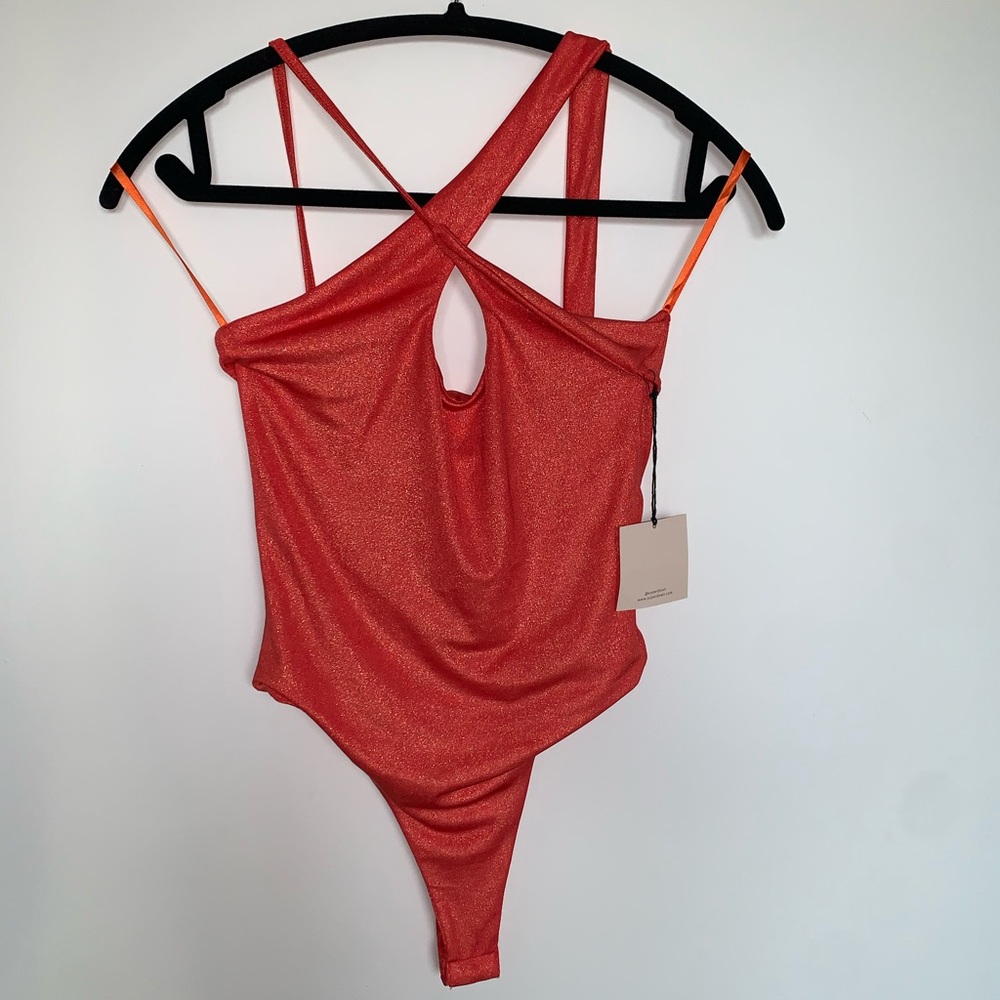 Orange Key Hole Bodysuit